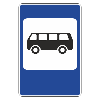 Дорожный знак 5.16 «Место остановки автобуса и (или) троллейбуса» (металл 0,8 мм, I типоразмер: 900х600 мм, С/О пленка: тип А коммерческая)